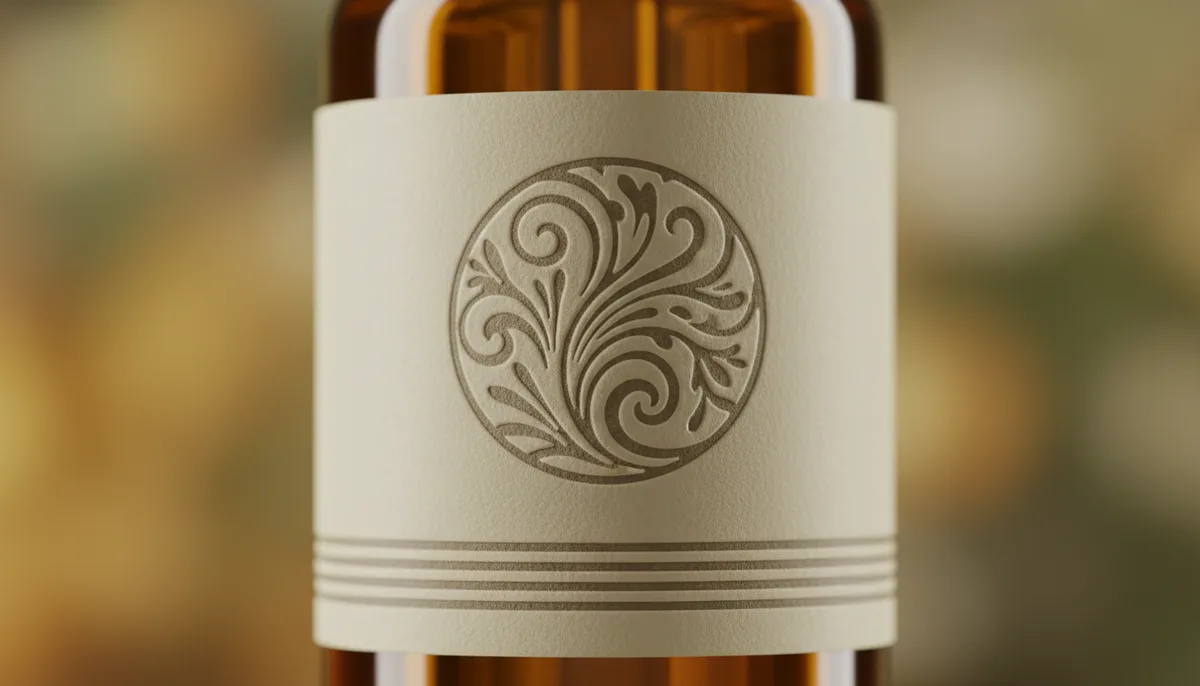 private label manufacturers - close-up detail of a premium embossed private label on cosmetic packaging