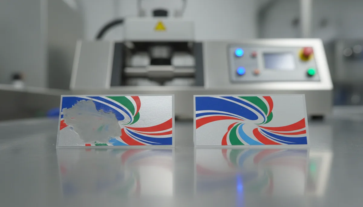 food and beverage label printing - abrasion test comparison: digital vs flexographic printing on BOPP film