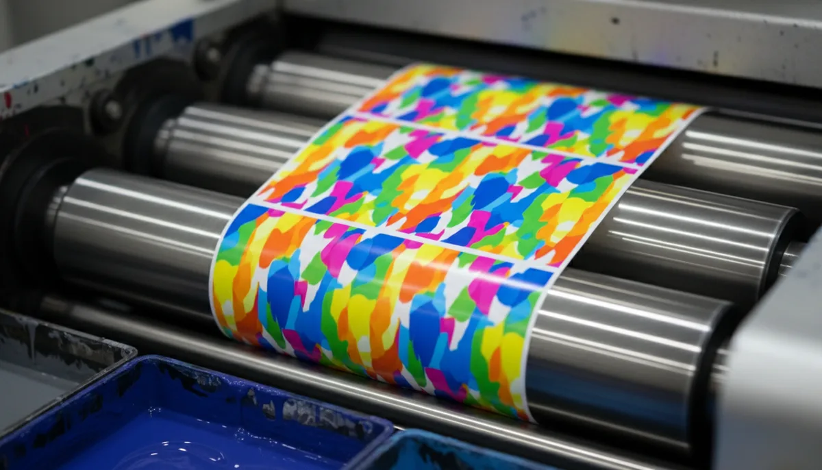 cheap labels printed: high-speed rotary flexographic press printing custom labels