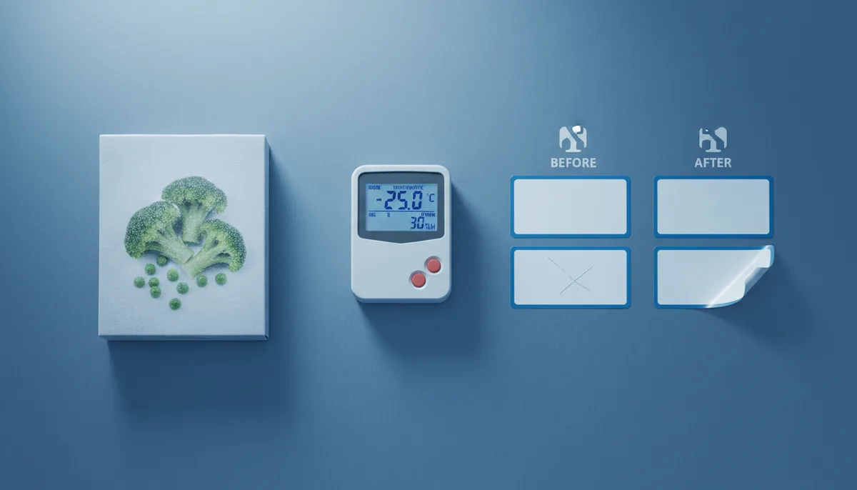 thermal lamination film thickness for food packaging - frozen food packaging and laminated labels before and after...