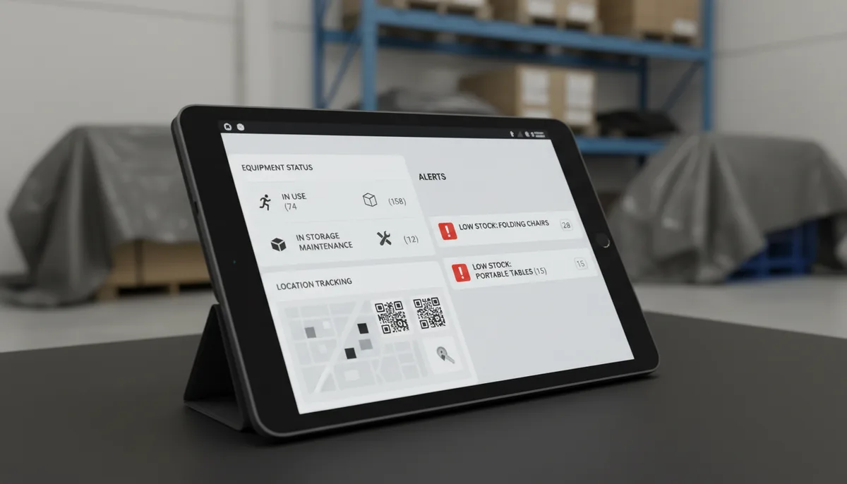 Digital inventory management system for outdoor event equipment