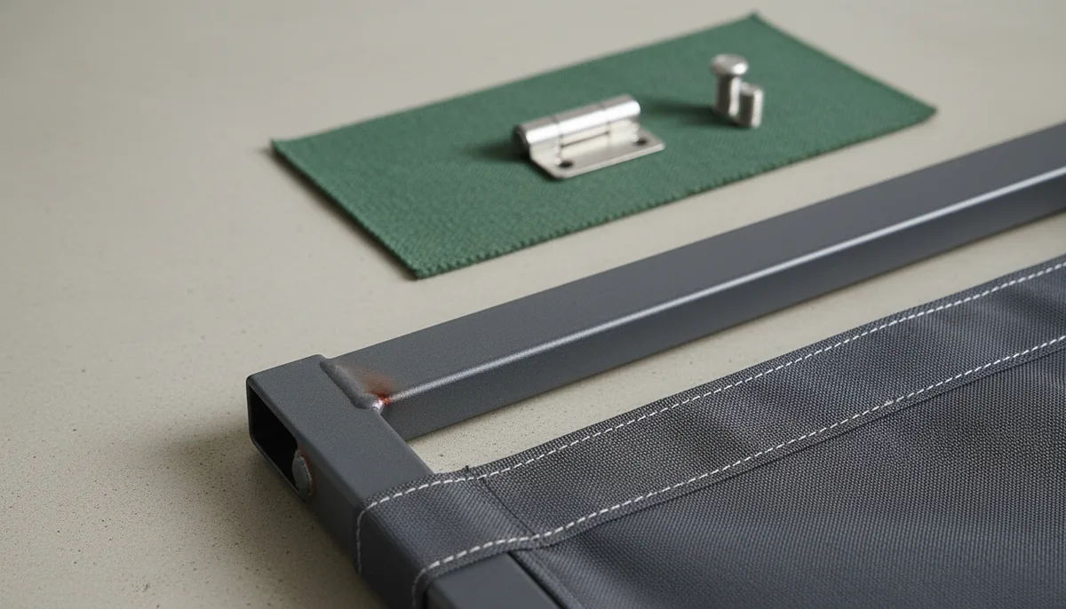 camping supplier credit terms: commercial-grade steel frame and fabric for outdoor furniture, highlighting durability...