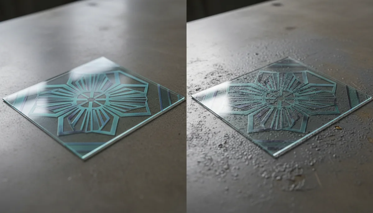 custom vinyl stickers - transparent custom stickers application on glass vs textured metal