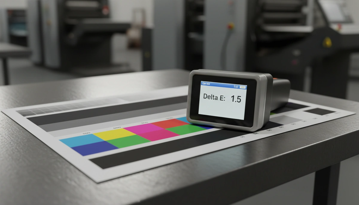 custom printed packaging manufacturer — G7-calibrated color bar and spectrophotometer ensuring Delta E accuracy on...