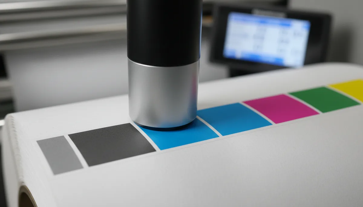 G7 color calibration on a label printing roll for accurate product label printing