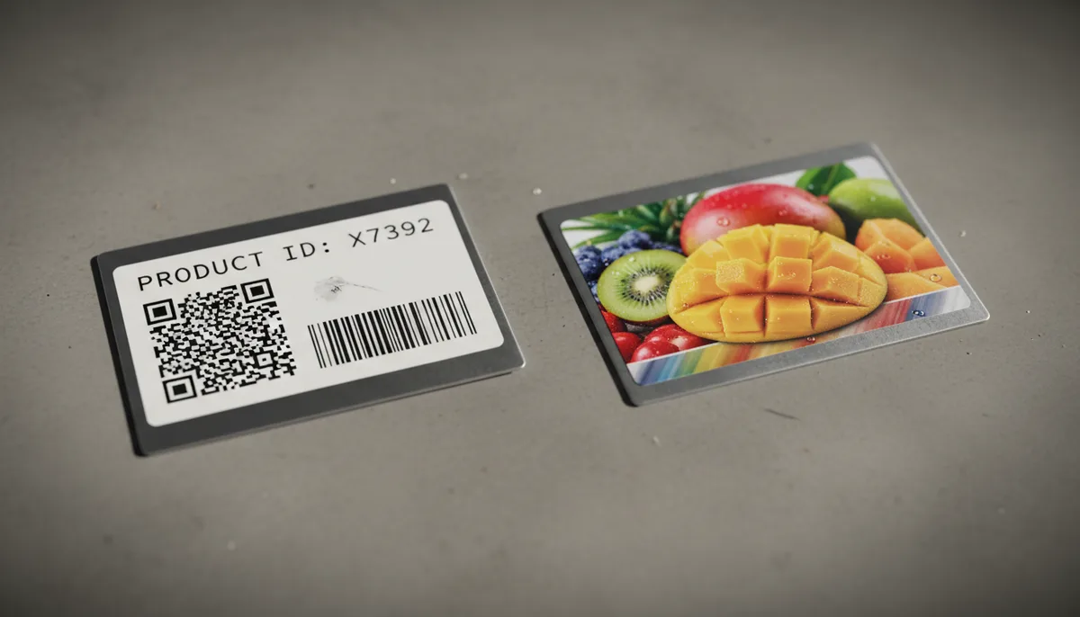 printers for labels and stickers — thermal transfer vs inkjet print sample comparison showing durability vs color accuracy