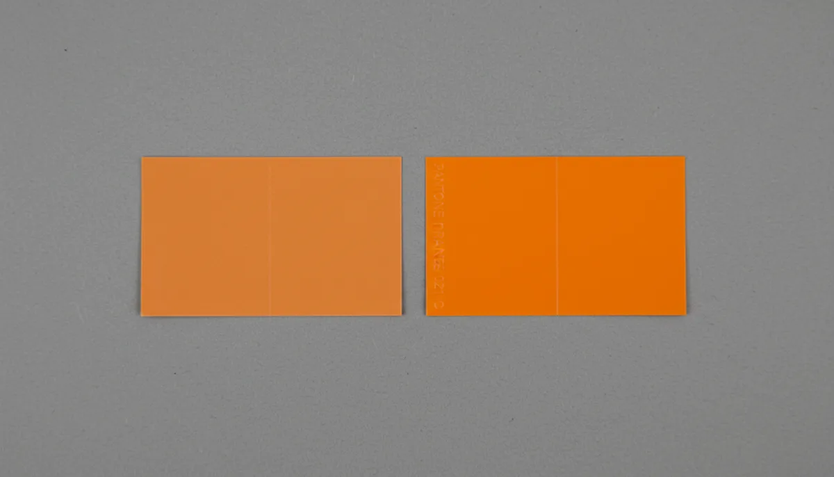 label printing company - side-by-side comparison of CMYK process color versus Pantone spot color for custom labels