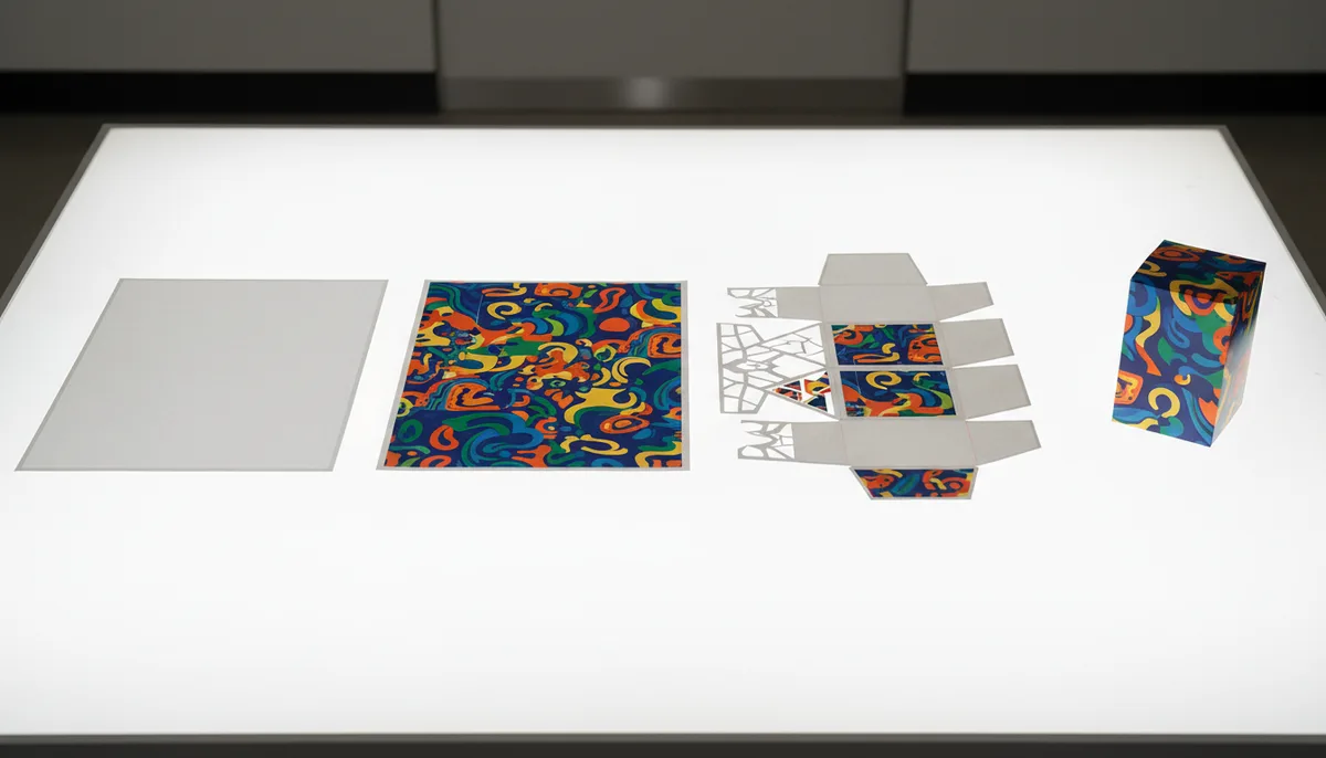 offset vs digital printing cost per unit 2026 - sequential production stages from blank board to finished folding carton