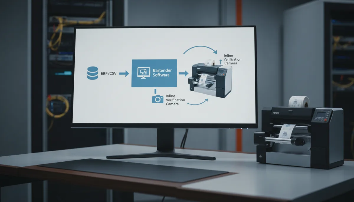 complete commercial label printing systems: bartender software integration workflow with digital press and quality control
