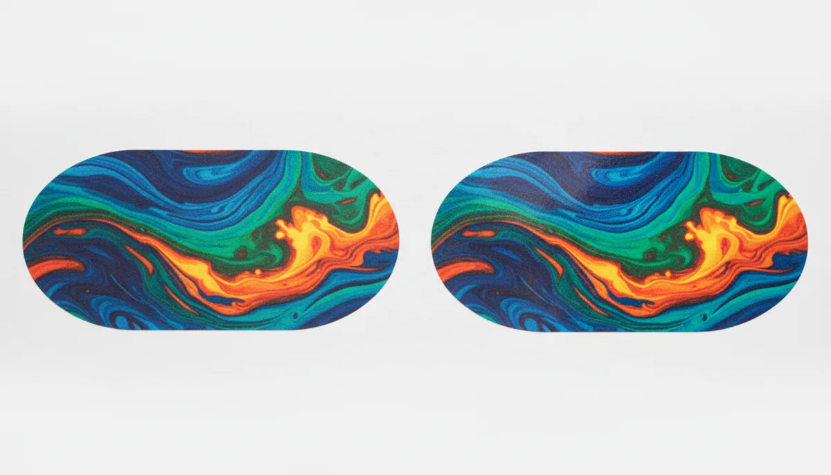 Digital prototype vs offset production bottle label comparison