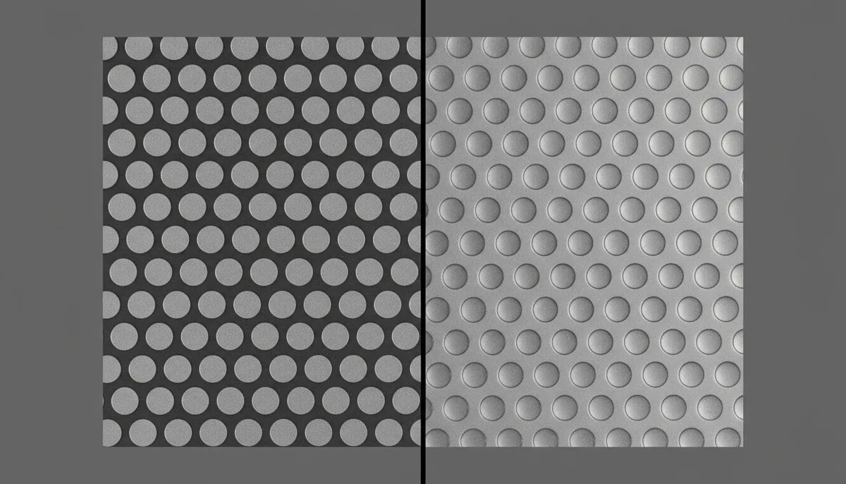 Magnified comparison of dot structure on thermal versus conventional printing plates