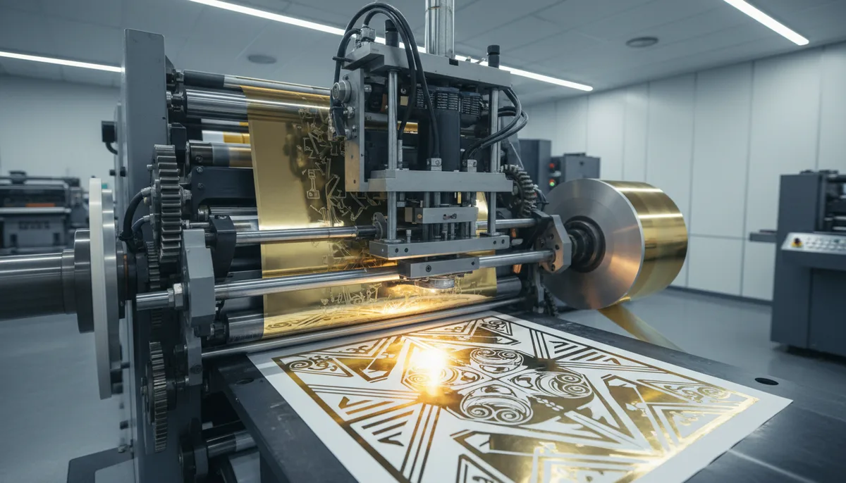 Heidelberg press inline foil stamping unit for custom printed gold labels