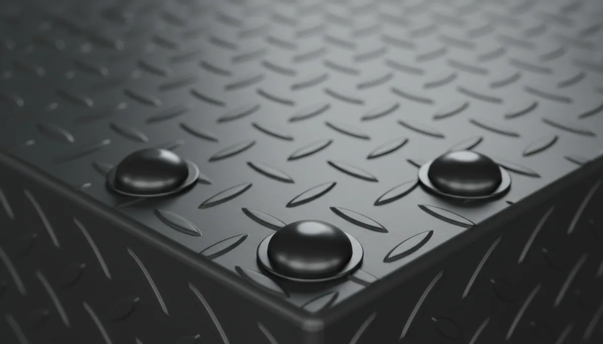 Close-up of anodized aluminum tabletop with non-slip texture for camping cooking table