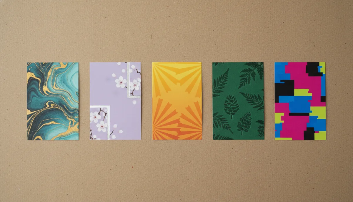 label printing near me - flat-lay of multiple digitally printed soap labels on kraft paper