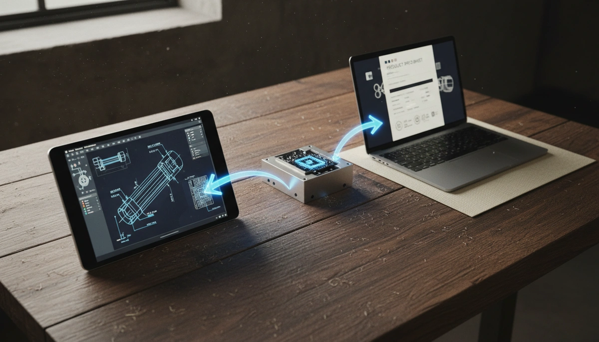 AI document processing for manufacturing — CAD file to AI-generated product spec sheet with ISO 9001 compliance and...