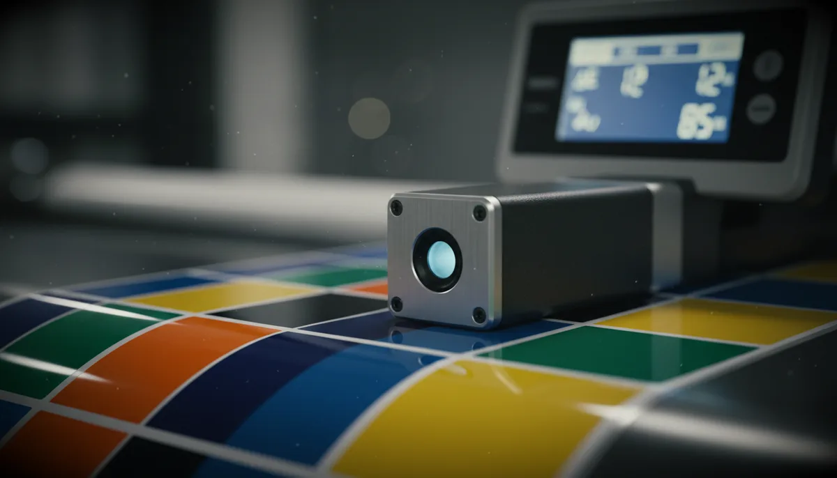 mailing labels printable - spectrophotometer verifying color and gloss on prime mailing labels