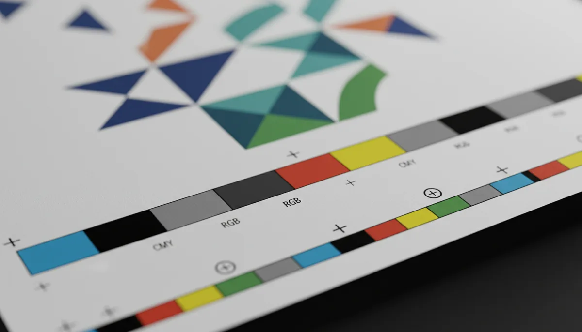custom printing: heidelberg press sheet with color bars for offset printing quality control