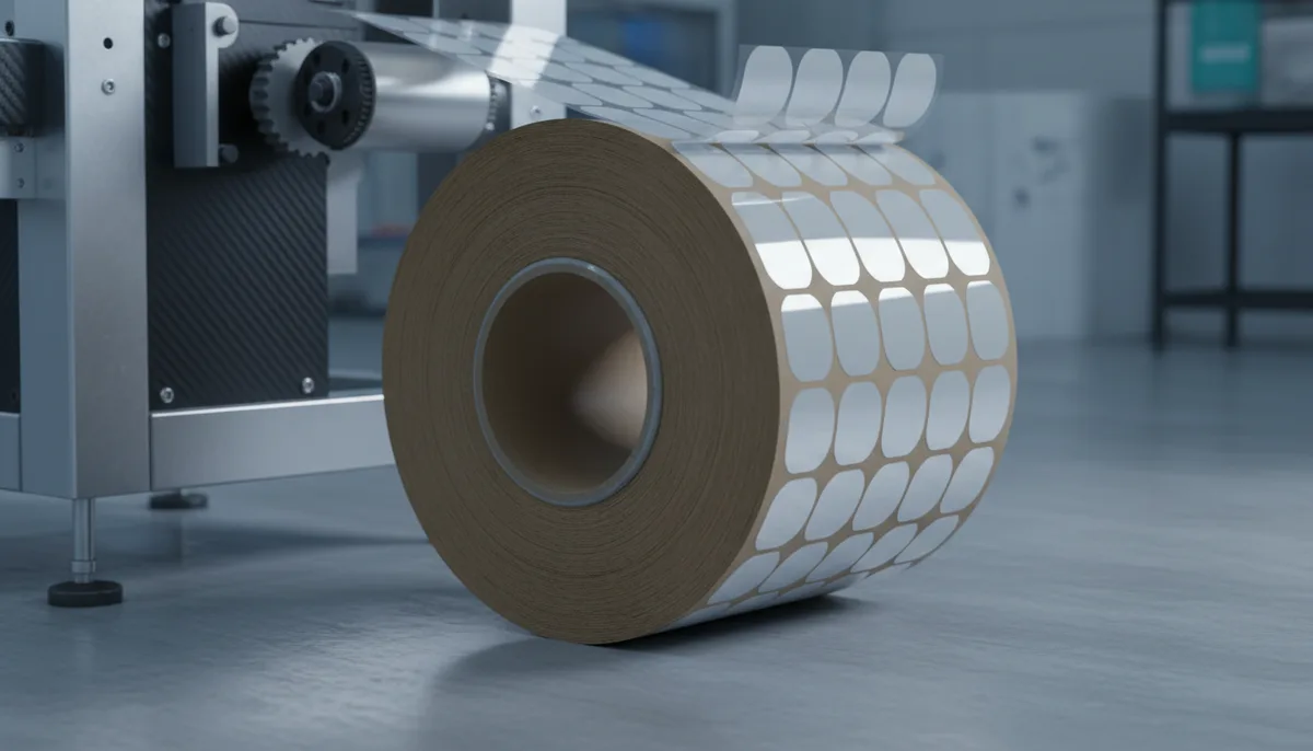 print custom labels - a roll of 50,000 custom BOPP film labels ready for high-speed application