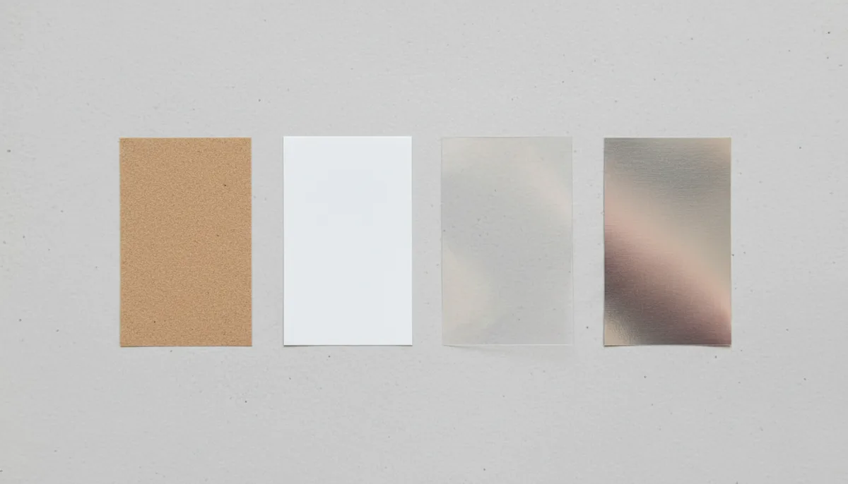 cannabis packaging label compliance requirements 2024 - material comparison flat-lay: kraft paper, BOPP, PET, and...